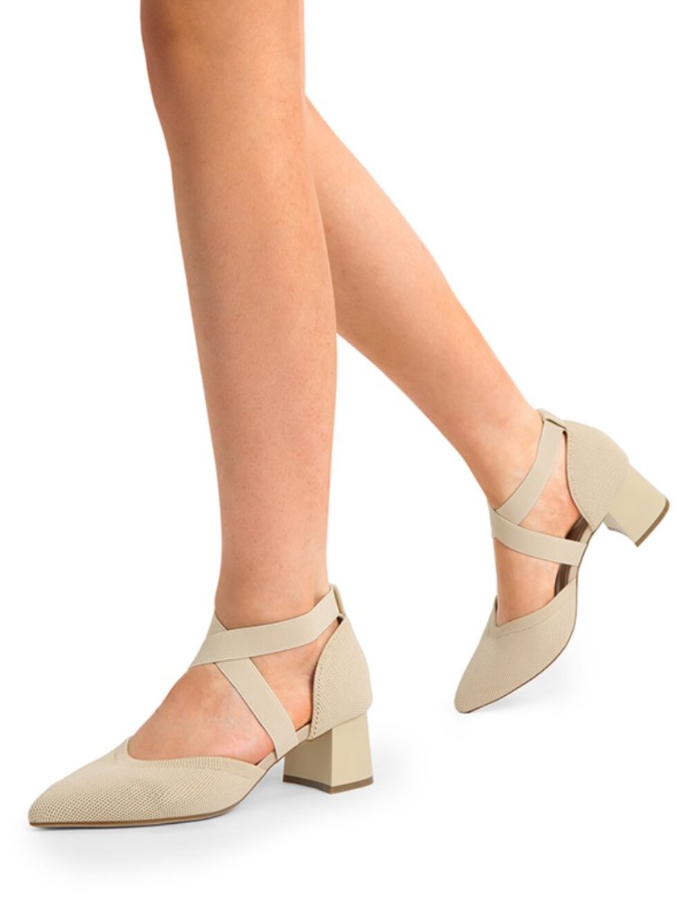 DREAM PAIRS Pointed Toe Criss Cross Pumps
